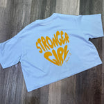 Crop algodón Stronger Girl - Celeste
