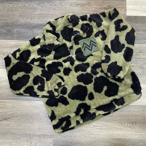 Polera Peluche Oversize - Print verde