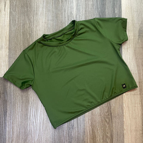 Crop Basic Corta - Verde Militar