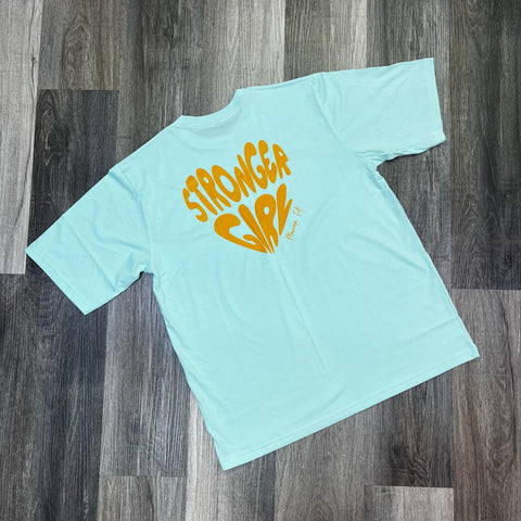 Polo Oversize Stronger Girl - Verde Agua