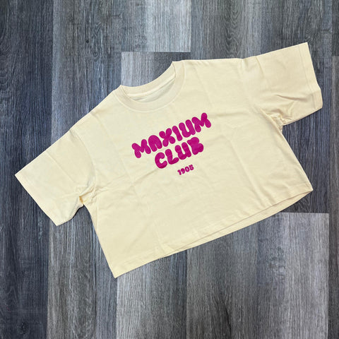 Crop algodón Maxium Fit - Crema