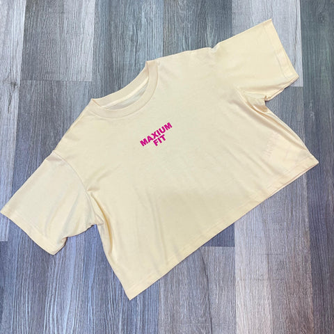 Crop algodón Maxium Fit - Crema