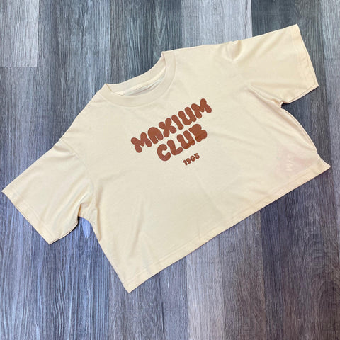 Crop algodón Maxium Fit - Crema
